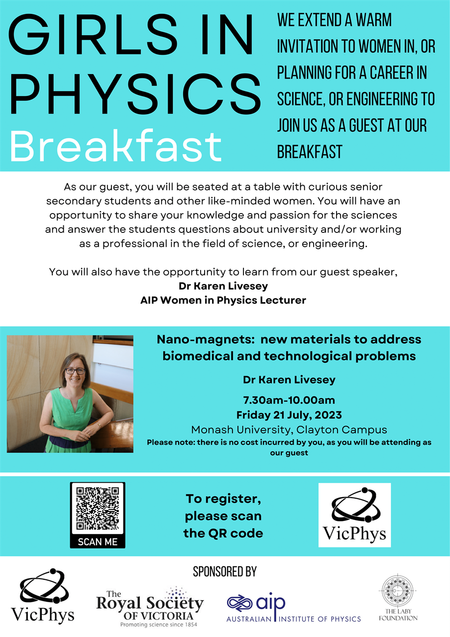 Girls in Physics Breakfast flyer